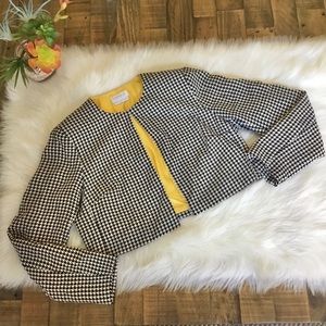 Vintage Liz Claiborne Houndstooth Front Close Jacket Size 12P